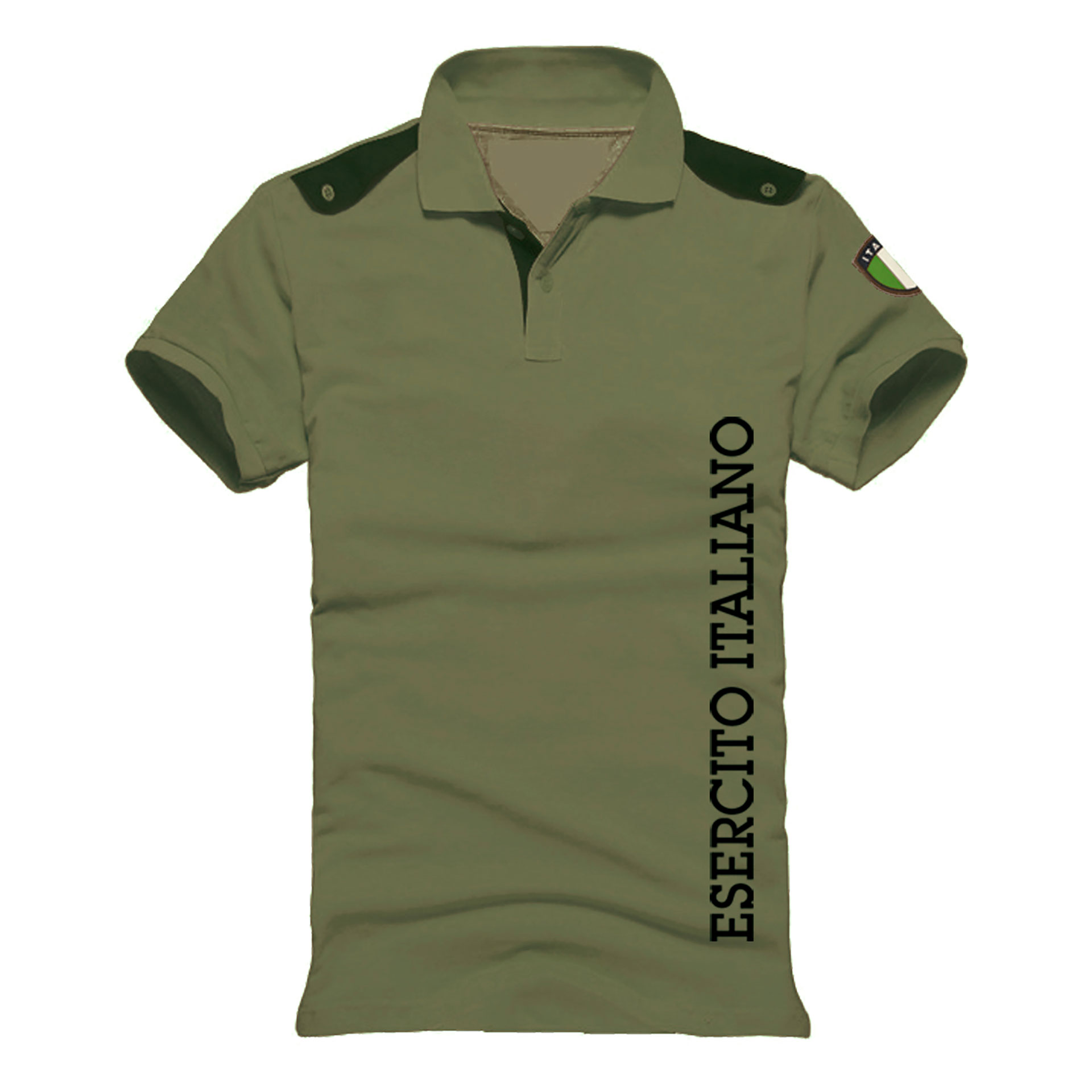 POLO MANICHE CORTE VERDE 100% COTONE ESERCITO ITALIANO