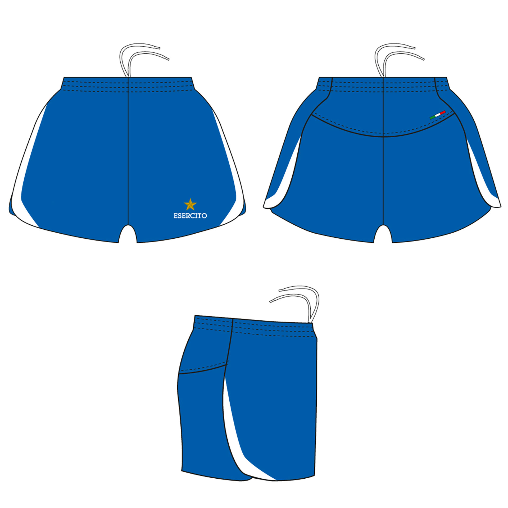 PANTALONCINO RUNNING, LOGO STAMPATO 100% POLIESTERE ESERCITO ITALIANO