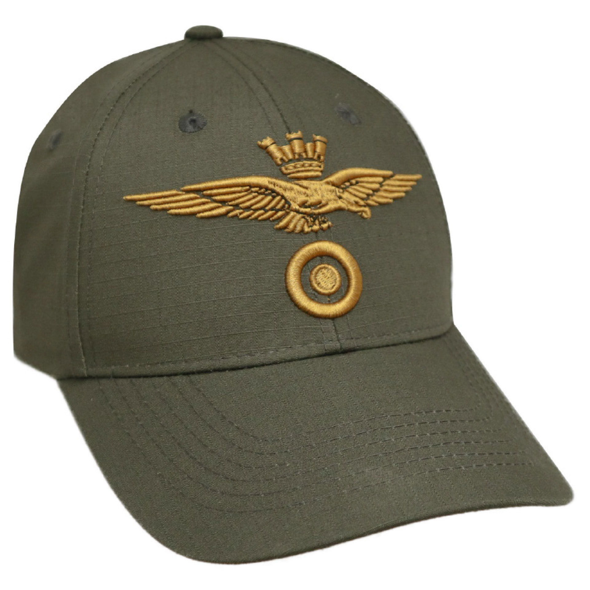 CAPPELLINO EFFETTO RIPSTOP VERDE,GRIGIO MILITARE RICAMATO