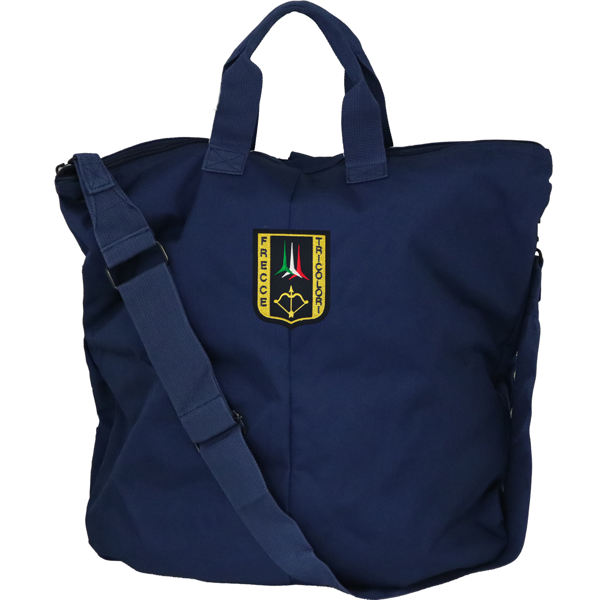 BORSA PORTACASCO BLU CON LOGO FRECCE TRICOLORI